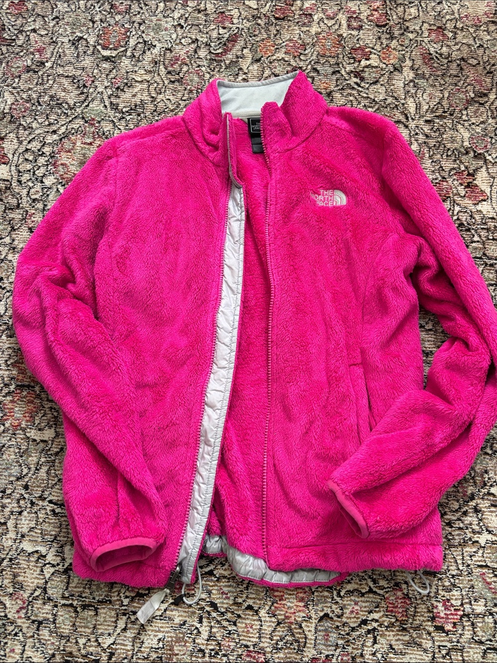 The North Face Teddy Fleece Jacket in Hot Pink